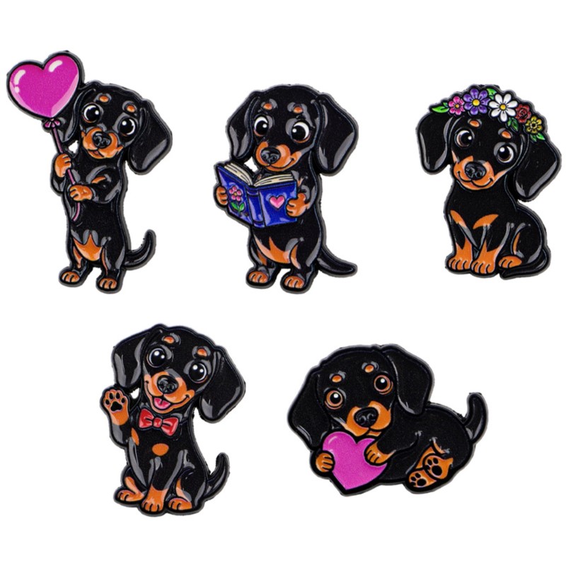 5 adet Sevimli Dachshund Emaye - Enamel Pin Set incelemesi ve fiyatı