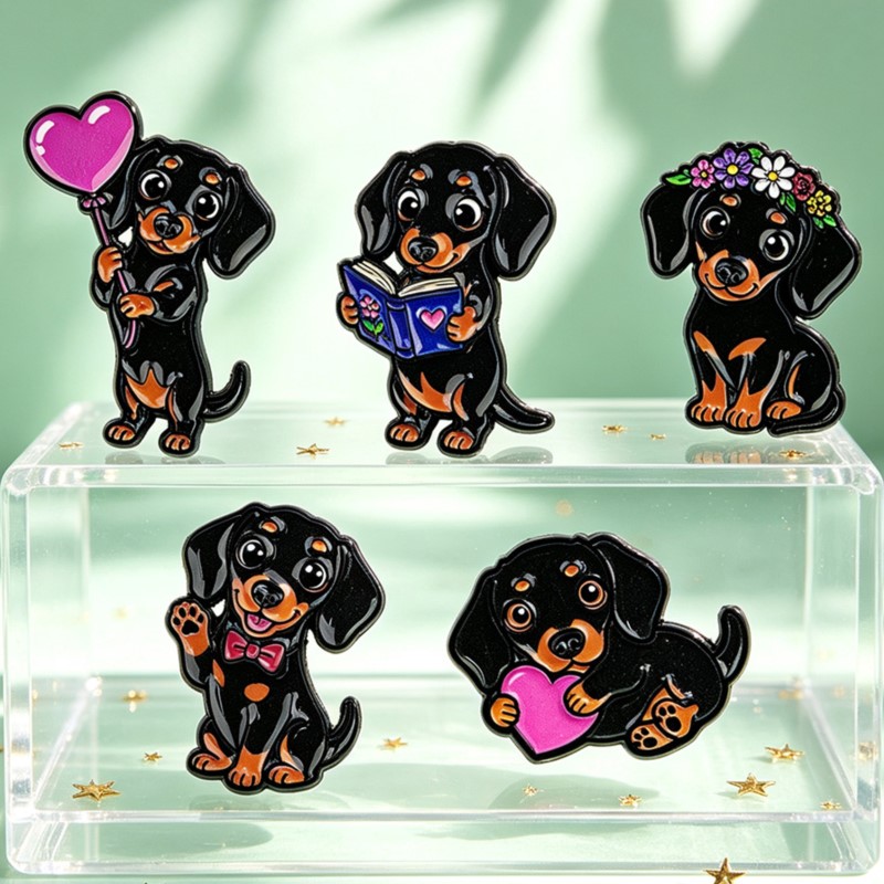 5 adet Sevimli Dachshund Emaye - Enamel Pin Set incelemesi ve fiyatı
