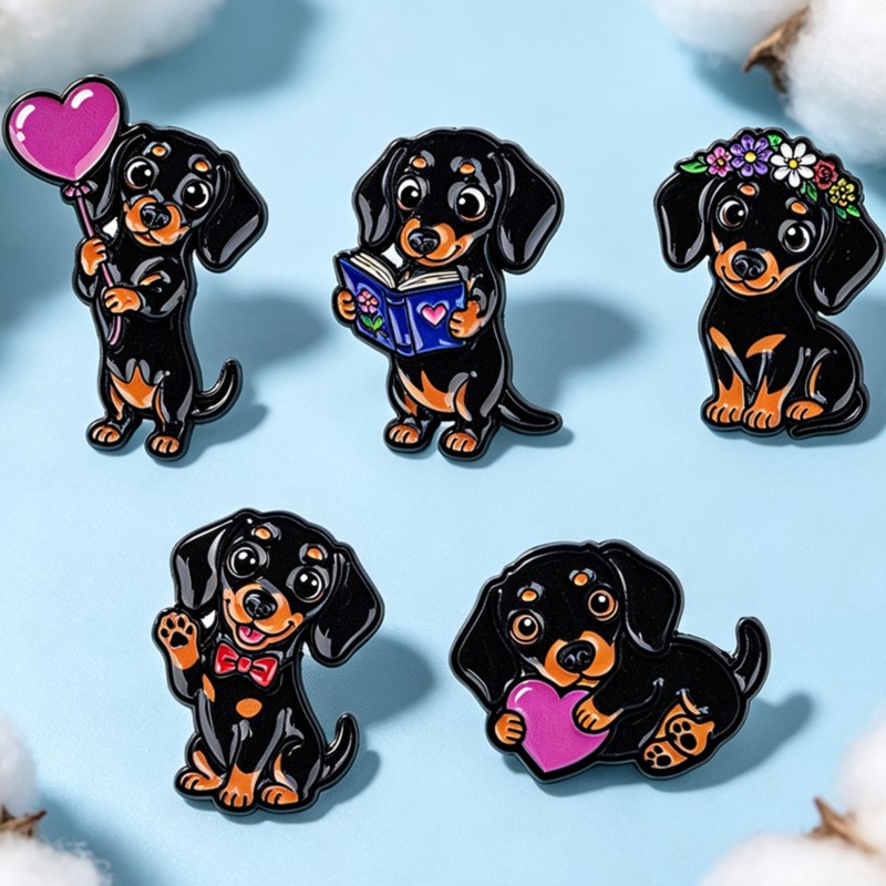 5 adet Sevimli Dachshund Emaye - Enamel Pin Set incelemesi ve fiyatı