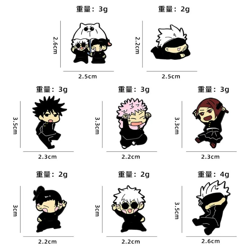 8 adet Anime Itadori Yuji Emay - Enamel Pin Set incelemesi ve fiyatı