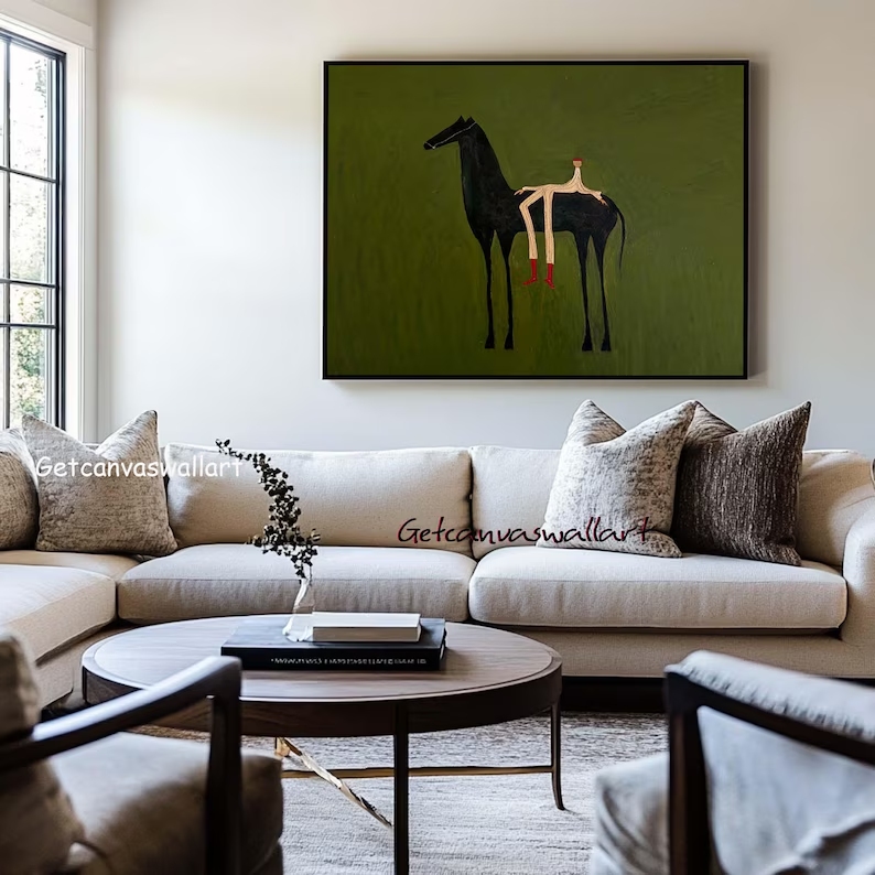 Modern Soyut Batı Atı ve Figür - Art Print Framed incelemesi ve fiyatı