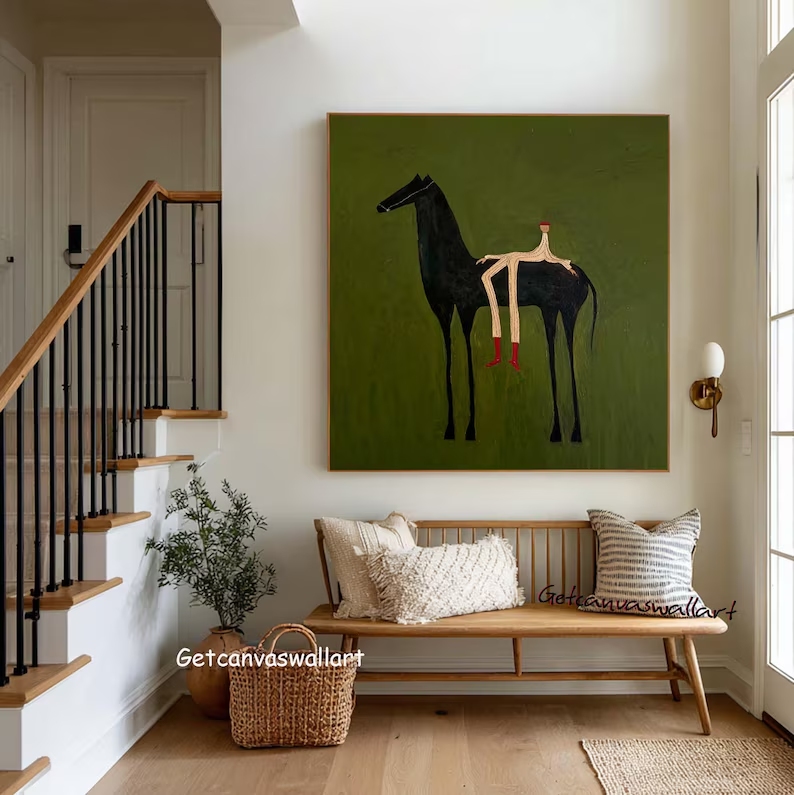 Modern Soyut Batı Atı ve Figür - Art Print Framed incelemesi ve fiyatı